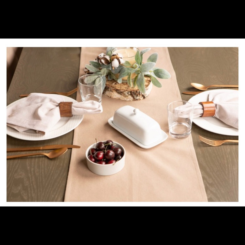 Solid Stone Heavyweight Fringed Table Runner